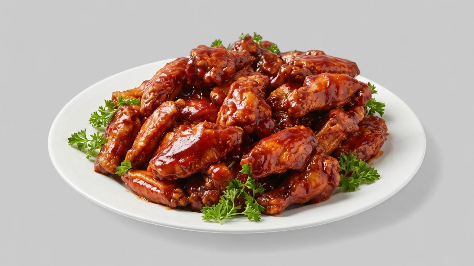 Splentify-enhanced glazed wings on a white plate