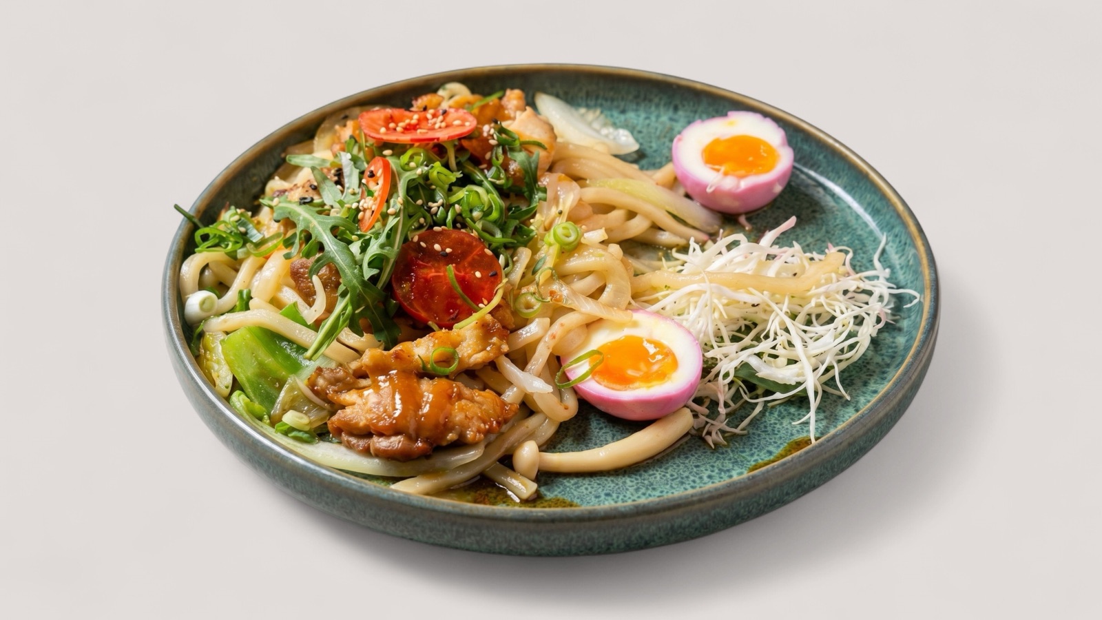 Splentify-enhanced udon plate on a clean background