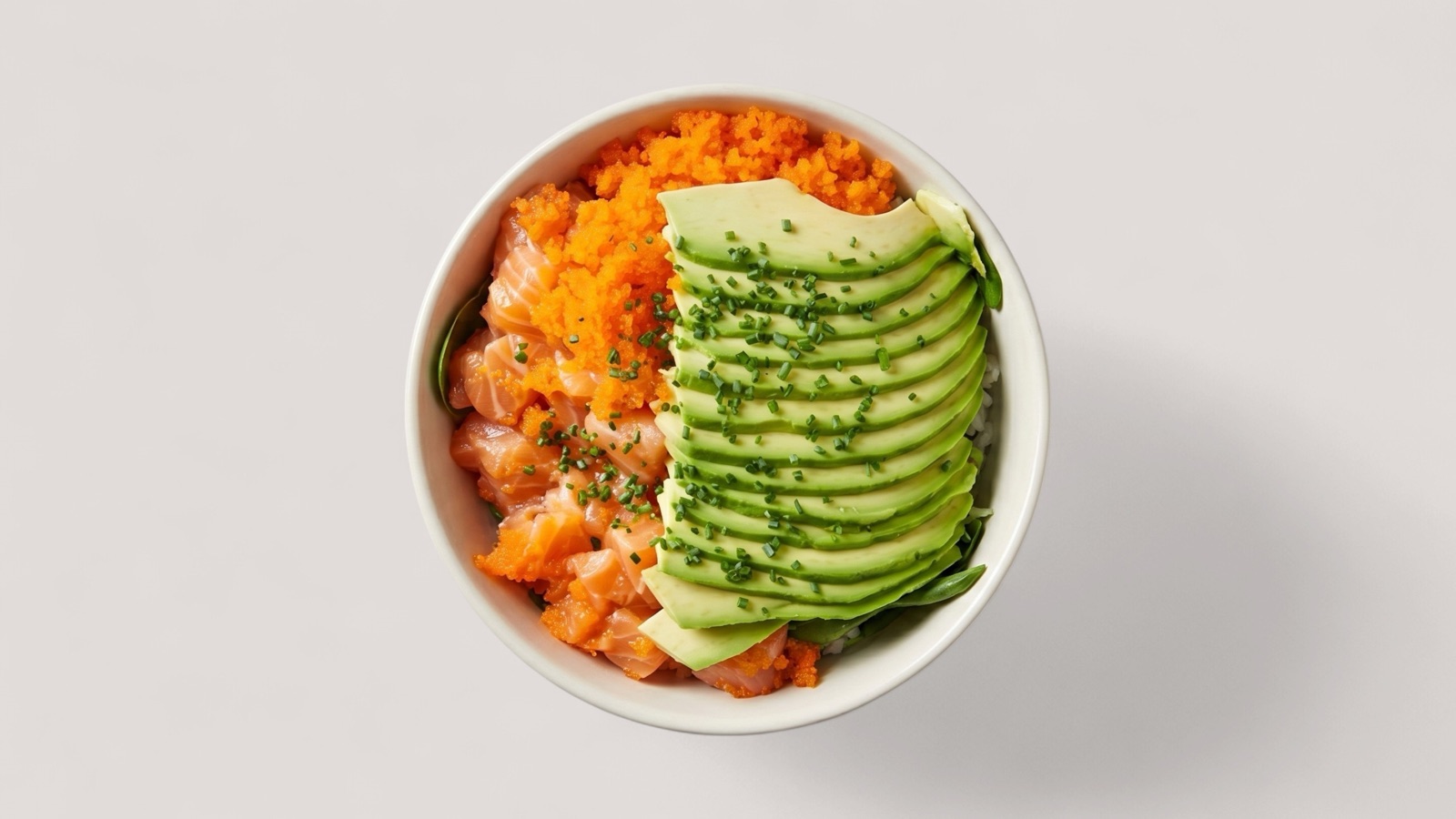 Splentify-enhanced avocado salmon bowl