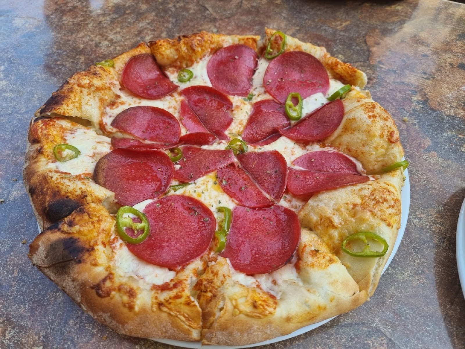 Original phone photo of pepperoni pizza
