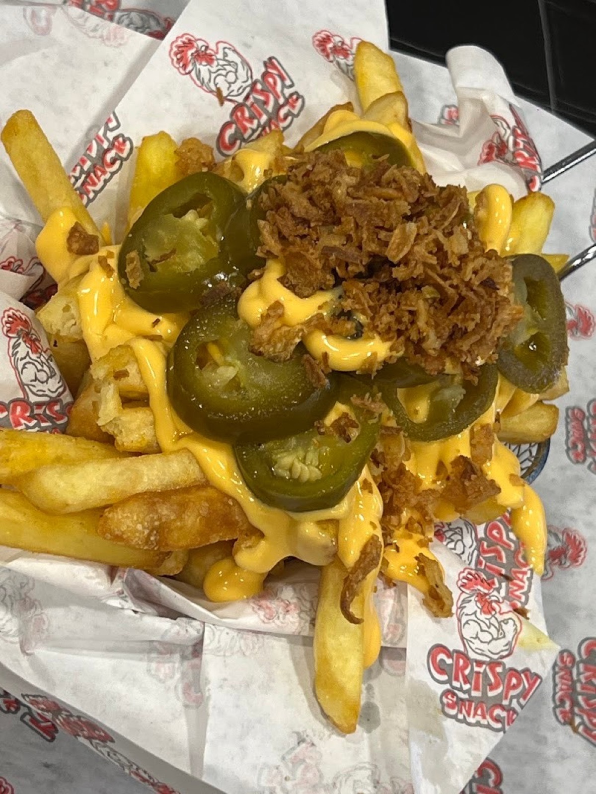 Original phone photo of loaded fries