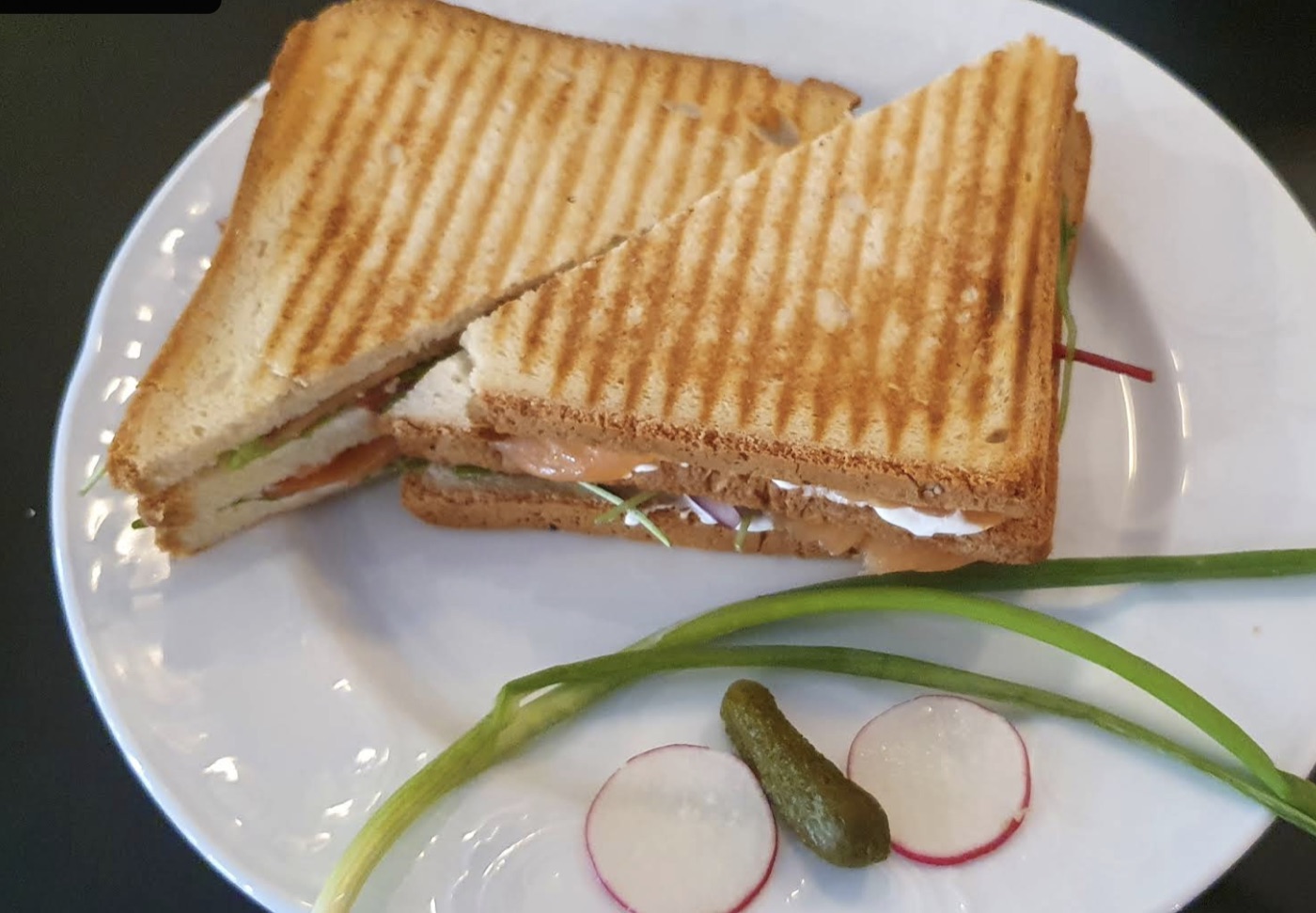 Original phone photo of a toasted sandwich